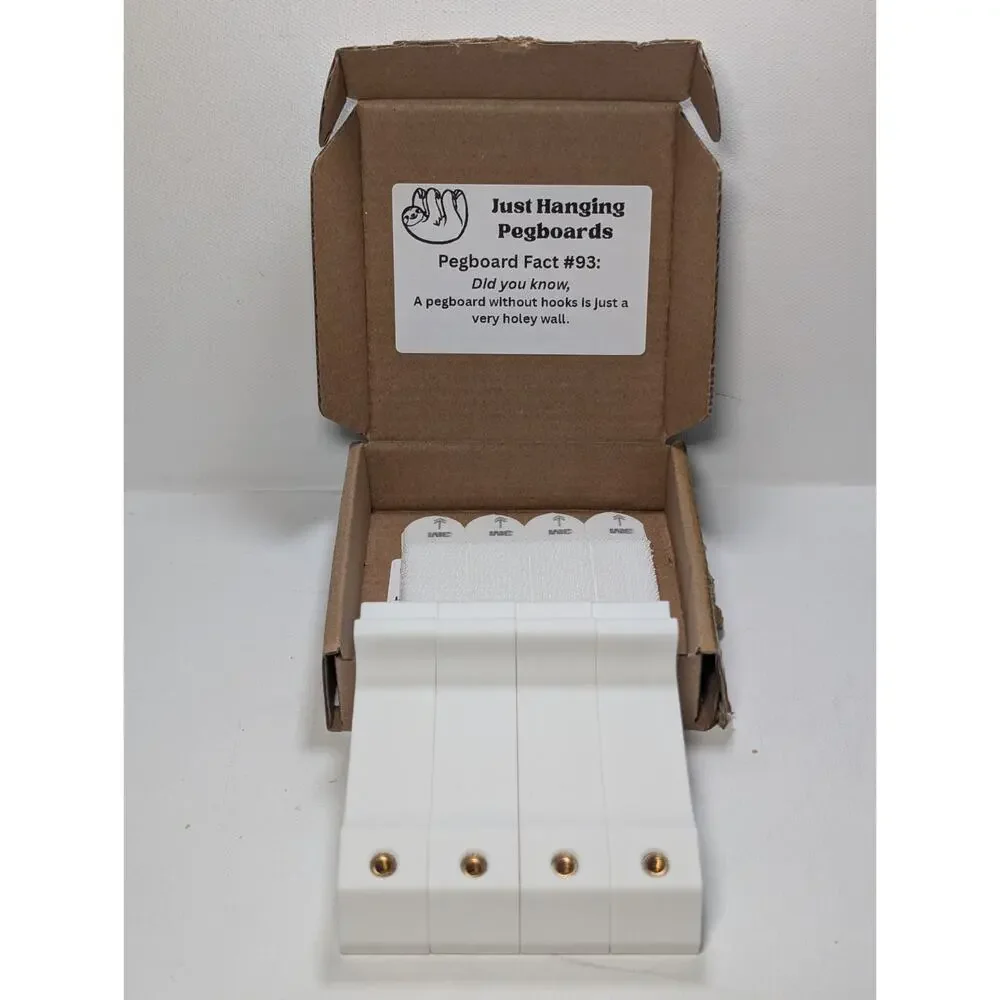 Just Hanging Pegboards Mounting Hardware Matte White for IKEA SKADIS No Drill